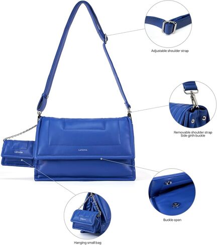 LAFESTIN PU Leather Shoulder Purses For Women With Mini Purse, Large Satchel Bags Adjustable Strap Women's Crossbody Handbags in Kuwait