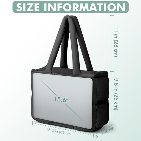 Puffer Tote Bag for Women, Large Quilted Puffy Handbag Lightweight Satchel Purse for Work Travel Gym Shop in Saudi Arabia