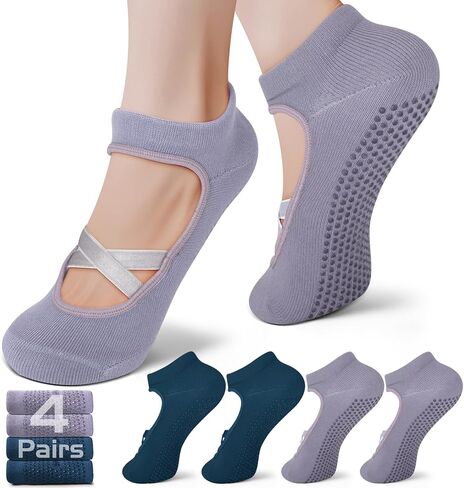 Pilates Socks with Grips for Women – Non-Slip Grip Socks for Pilates, Yoga, Barre & Dance in Saudi Arabia