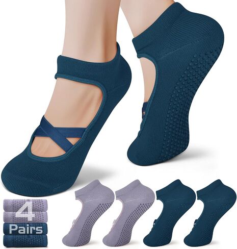 Pilates Socks with Grips for Women – Non-Slip Grip Socks for Pilates, Yoga, Barre & Dance in Saudi Arabia