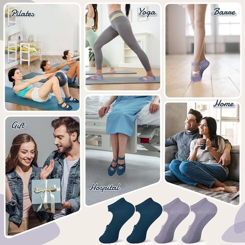 Pilates Socks with Grips for Women – Non-Slip Grip Socks for Pilates, Yoga, Barre & Dance in Saudi Arabia