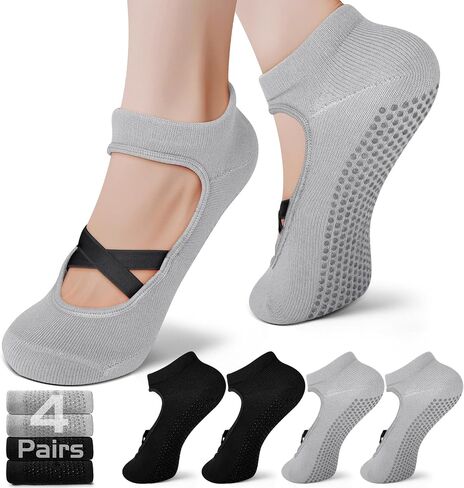 Pilates Socks with Grips for Women – Non-Slip Grip Socks for Pilates, Yoga, Barre & Dance in Saudi Arabia