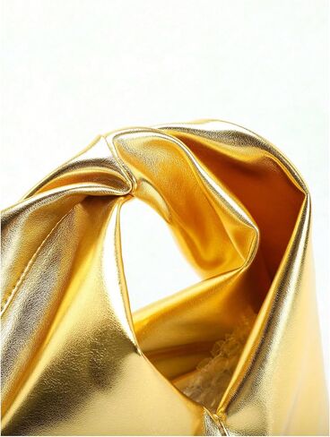 GORGLITTER Women's Clutch Bags Metallic Twist Ruched Top Handle Bag PU Leather Handbags in Saudi Arabia