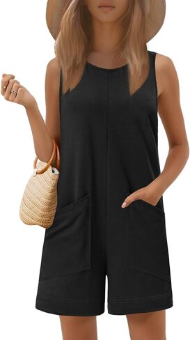 Ekouaer Womens Romper Summer Summer Supless Suils Summs Shorts مع الجيب 2025 in Kuwait