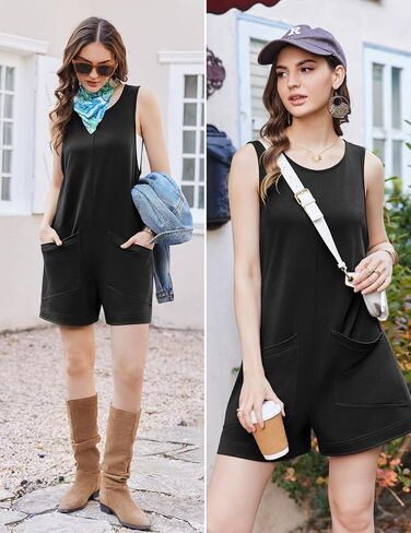 Ekouaer Womens Romper Summer Summer Supless Suils Summs Shorts مع الجيب 2025 in Kuwait