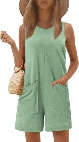 Ekouaer Womens Romper Summer Summer Supless Suils Summs Shorts مع الجيب 2025 in Kuwait
