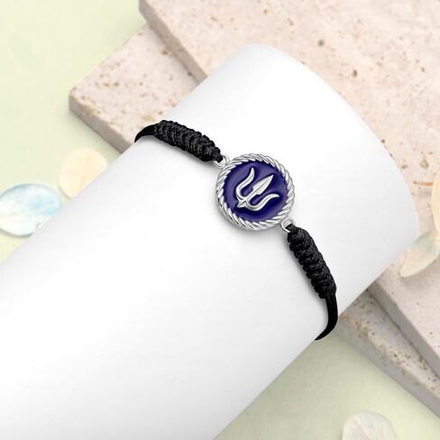 JENDEAR SHINE 925 Silver Bracelet for Women, Enamel Pendant with Adjustable Handmade Rope Chain, Birthday Gift for Women in Saudi Arabia