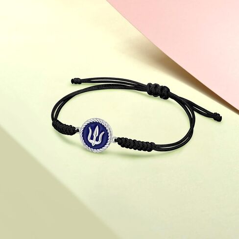 JENDEAR SHINE 925 Silver Bracelet for Women, Enamel Pendant with Adjustable Handmade Rope Chain, Birthday Gift for Women in Saudi Arabia