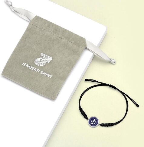 JENDEAR SHINE 925 Silver Bracelet for Women, Enamel Pendant with Adjustable Handmade Rope Chain, Birthday Gift for Women in Saudi Arabia