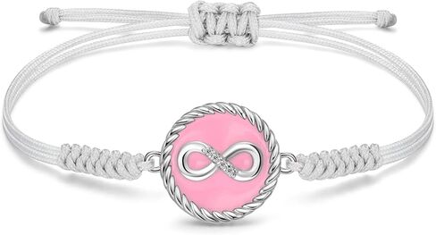 JENDEAR SHINE 925 Silver Bracelet for Women, Enamel Pendant with Adjustable Handmade Rope Chain, Birthday Gift for Women in Kuwait