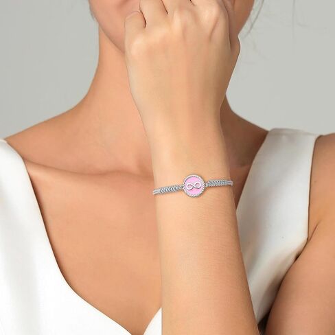 JENDEAR SHINE 925 Silver Bracelet for Women, Enamel Pendant with Adjustable Handmade Rope Chain, Birthday Gift for Women in Kuwait