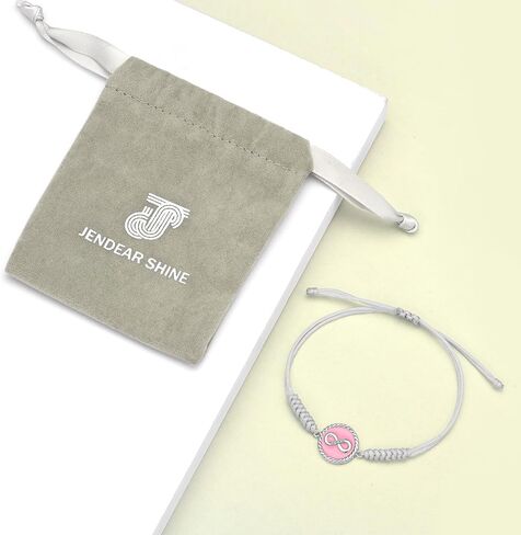 JENDEAR SHINE 925 Silver Bracelet for Women, Enamel Pendant with Adjustable Handmade Rope Chain, Birthday Gift for Women in Kuwait