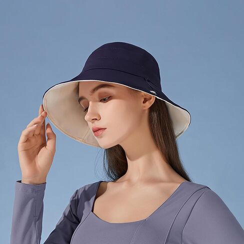 Peicees Reversible Bucket Hat with Wide Brim Sun Protection Hat for Women UPF 50+ UV Sunshade Hat Beach Travel Hiking Garden in Saudi Arabia