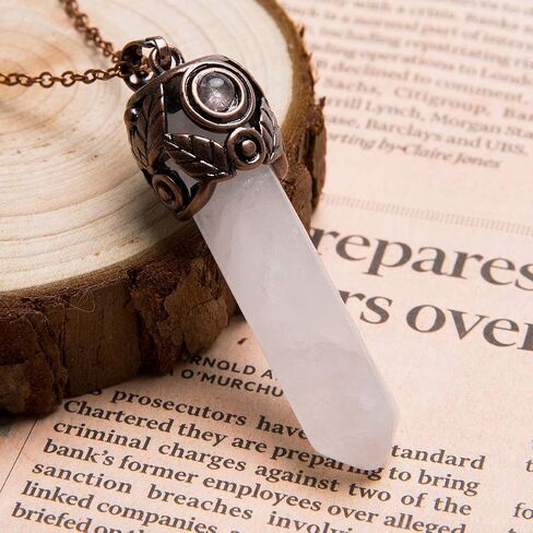 Bivei Retro Brass Brass Chakra Netclace Stenaxagonal Prism Gemstone Quartz Crystal Stone Stone in Kuwait