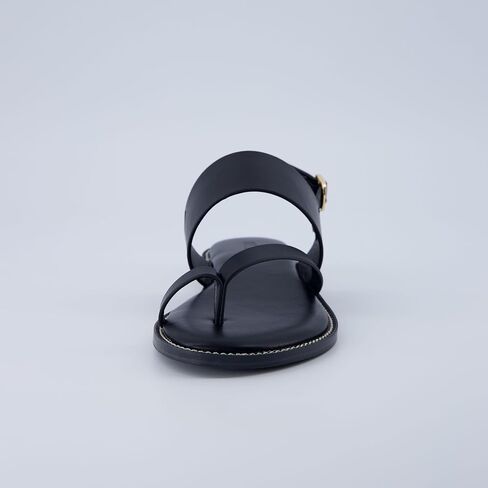 CUSHIONAIRE Leader Women’s Strappy Sandal – Premium Faux Leather Toe Loop Flat with Adjustable Ankle Strap & Cushioned Footbed in Saudi Arabia