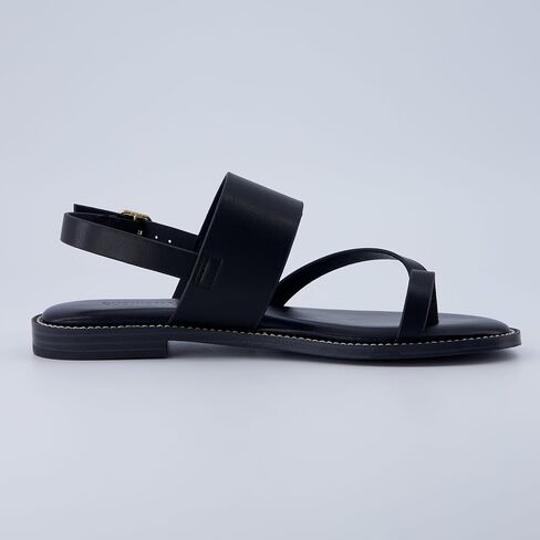 CUSHIONAIRE Leader Women’s Strappy Sandal – Premium Faux Leather Toe Loop Flat with Adjustable Ankle Strap & Cushioned Footbed in Saudi Arabia