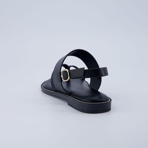 CUSHIONAIRE Leader Women’s Strappy Sandal – Premium Faux Leather Toe Loop Flat with Adjustable Ankle Strap & Cushioned Footbed in Saudi Arabia