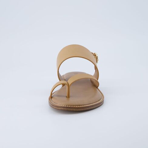CUSHIONAIRE Leader Women’s Strappy Sandal – Premium Faux Leather Toe Loop Flat with Adjustable Ankle Strap & Cushioned Footbed in Saudi Arabia
