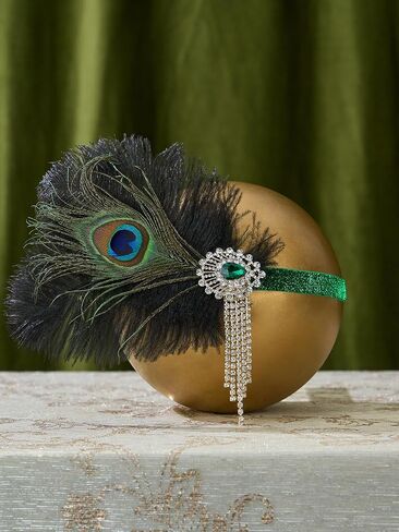 SWEETV 1920s Flapper Accessories Set for Women, Roaring 20s Great Gatsby Headband Flapper Costume Accessories 070409 in Saudi Arabia