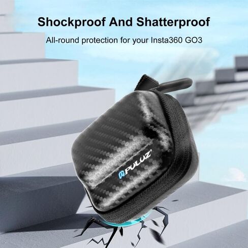 Mini Carrying Case for Insta360 GO 3 / GO 3S,Portable Carbon Fiber EVA Camera case,Protective Hard Case Travel Carrying Case Action Camera Accessories in Kuwait