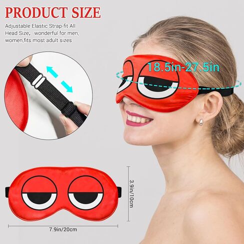 Silk Sleep Mask Cartoon Red Blindfold Eye Mask Adjustable Travel Mask Eyeshade for Sleep Over Slumber Pajama Party Supplies Birthday Gifts for Boys Girls Men Women in Saudi Arabia