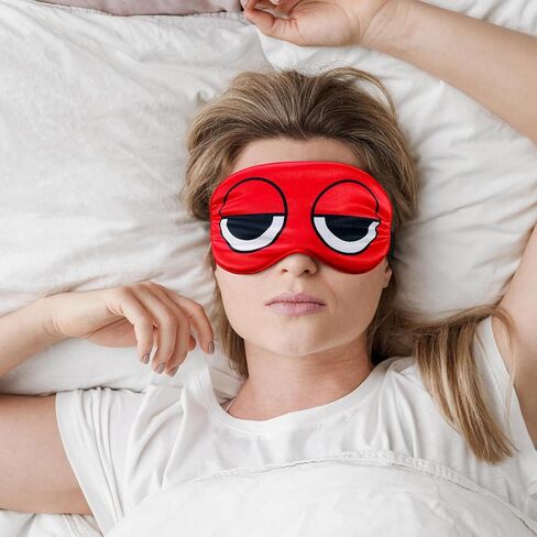 Silk Sleep Mask Cartoon Red Blindfold Eye Mask Adjustable Travel Mask Eyeshade for Sleep Over Slumber Pajama Party Supplies Birthday Gifts for Boys Girls Men Women in Saudi Arabia