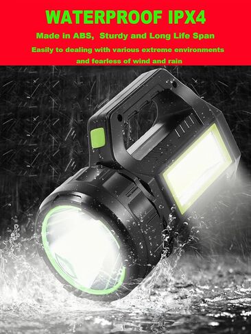 LED Searchlights Handheld Lantern, 13000LM 2 Modes USB Rechargeable LED Flashlights, High Power Outdoors Camping Hunting Lamp, Portable Spotlight Work Light for Indoor Outdoor Emergency in Saudi Arabia