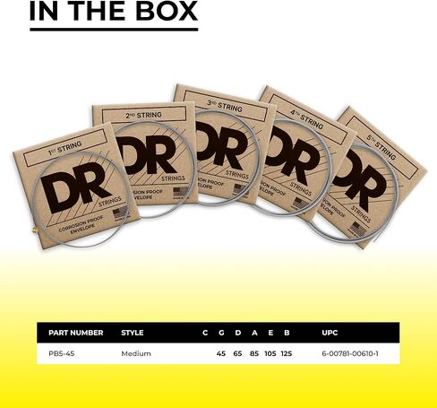 DR Strings PURE BLUES Bass Guitar Strings (PB-45), Silver in Kuwait