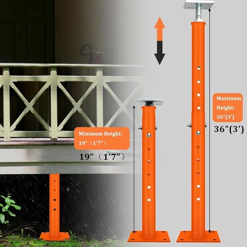 4 Pcs House Floor Jacks Post for Leveling,Adjustable Support Jack 19-36" Height Range,Floor Jack Stand 2 ton - 4400 lbs Height Capacity (Each),Screw Jack,Lift Supports,Level Supports Orange Orange in Saudi Arabia