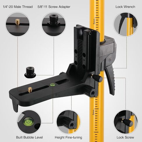 Telescopic Pole Tripod, Updated Support Pole Tripod for Replacement of Different Laser Level Poles (SP2 Single Tripod for Replacement) in Saudi Arabia