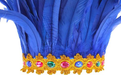 Crystal Brick Feather Shawl and 1 Pair of Wrist Cuffs and 1 Headpiece for Mardi Gras Cape Costumes Accessories in Kuwait