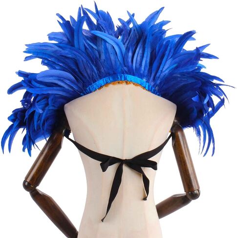 Crystal Brick Feather Shawl and 1 Pair of Wrist Cuffs and 1 Headpiece for Mardi Gras Cape Costumes Accessories in Kuwait