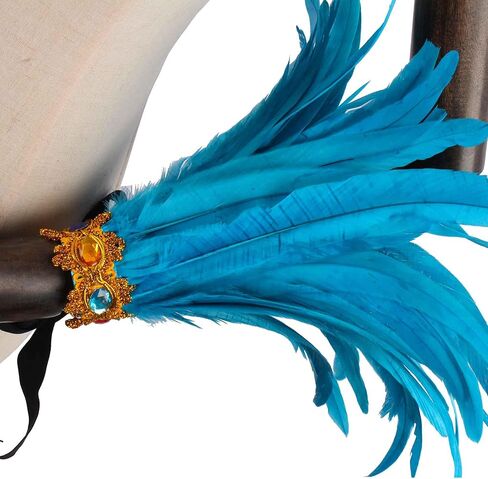 Crystal Brick Feather Shawl and 1 Pair of Wrist Cuffs and 1 Headpiece for Mardi Gras Cape Costumes Accessories in Kuwait