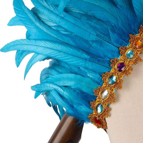 Crystal Brick Feather Shawl and 1 Pair of Wrist Cuffs and 1 Headpiece for Mardi Gras Cape Costumes Accessories in Kuwait