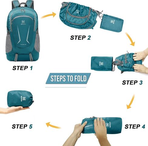 MIYCOO Lightweight Backpack for Men Women Foldable Packable Hiking Travel Backpack Outdoor Camping Waterproof Daypack 45L Grey, Large in Saudi Arabia