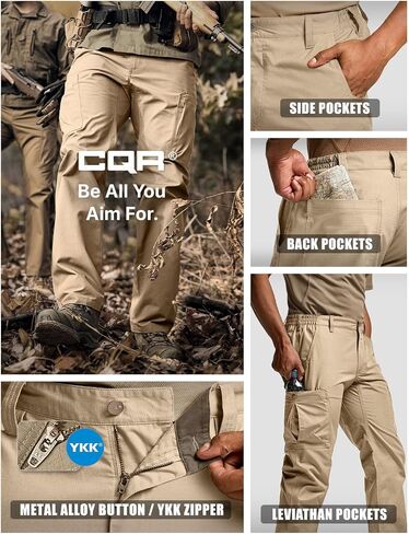 CQR Men's Military Cargo Pants, Water Resistant Ripstop Army Combat Tactical Pants, Outdoor Hunting Hiking EDC Work Pants in Saudi Arabia