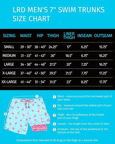 Mens Swim Trunks with Compression Liner,7 Inch Quick Dry Swim Shorts, Board Shorts,Beach Swimwear in Kuwait