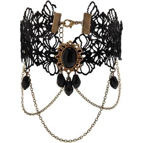 Dainty Black Upper Arm Cuff Bracelet for Women, Gothic Halloween Sexy Lace Harness Armlet Adjustable Upper Arm Chain Bangle Arm Band for Women