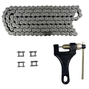 420 Motorcycle Chain, 420 Standard Roller Chain 132 Links with Chain Breaker Compatible for 110cc 125cc ATV Dirt Pit Bikes Mini Bikes Go Karts Quads