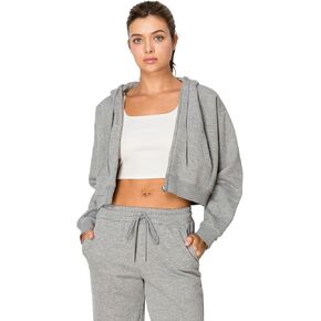 CALI1850 Women's Cloud Nine Fleece Hoodie zip zip-صديق مريح ، غطاء محرك مزدوج الطبقة ، الأصفاد المضلعة والتنحنح in Kuwait