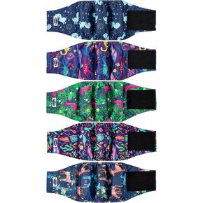 حفاضات للكلاب الذكور، أربطة لبطن الكلاب عالية الامتصاص للكلاب الذكور، لفافات ذكر للكلاب قابلة للغسل وإعادة الاستخدام (5 عبوات) in Kuwait