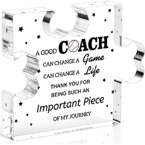 Funnli Baseball Soccer Softball Coach Gifts Acrylic Plaque, Thank You Gifts for Hockey Football Basketball Volleyball Team Fitness Instructor, Birthday Christmas Thanksgiving Gifts for Coach