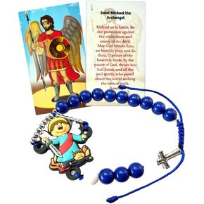 Westmon Works St Michael Bracelet Set Adjustable Catholic Fashion Prayer Accessory with Made in the USA Holy Card