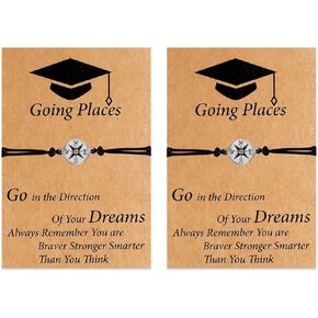 Graduation Gifts for Her/Him Graduation Bracelet Class of 2025 Compass Bracelets High School College Masters Degree Graduate Gifts for Classmates Friends
