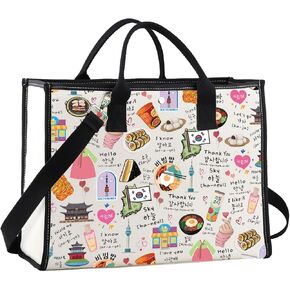 JNIAP Korean Tote Bag - South Korea Travel & K Drama K Pop Lover Gifts - Seoul Shoulder Bag