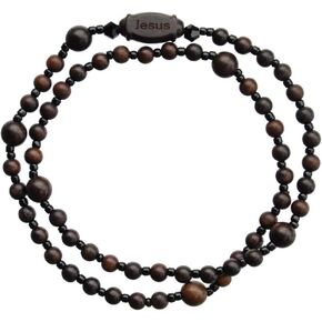 SINECERA Jujube Wood Twist 4mm Rosary Bracelet