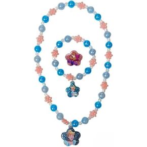 LUV HER Disney Princesses Cinderella Girls Jewelry Set - Dress up 3 Piece Toy Jewelry Box Set with Bead Necklace, Bracelet and Ring - Play Accessories - Ages 3+ in Saudi Arabia