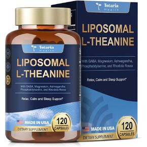 ملحق Liposomal L-theanine 750mg مع Gaba و Ashwagandha و Magnesium Glycinate و Rhodiola Rosea و Phosphatidylserine Complex for Men and Women Mood | Focus | دعم النوم 120 كبسولة