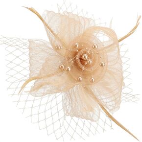 Women Fascinators Hats Flower Mesh Ribbon Feathers with Pin and Clip Tea Party Wedding Headwear for Women and Girls