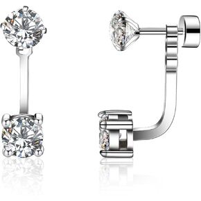 Stainless Steel Cubic Zircon Stones Hypoallergenic Wedding Evening Holiday Stud Earrings
